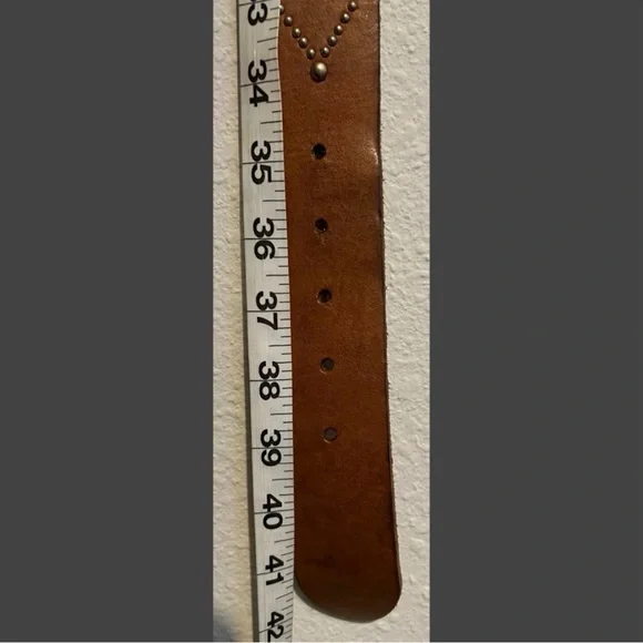 Banana Republic Brown Leather Belt with Silver Buckle studded Medium - Picture 6 of 6